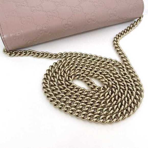 Gucci Chain Shoulder Wallet Leather Pink - Picture 9 of 10